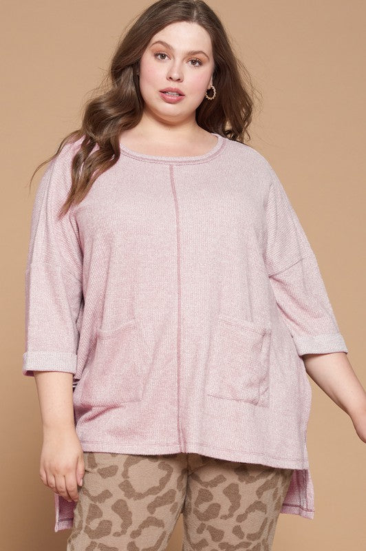 Waffle Knit Tunic Top