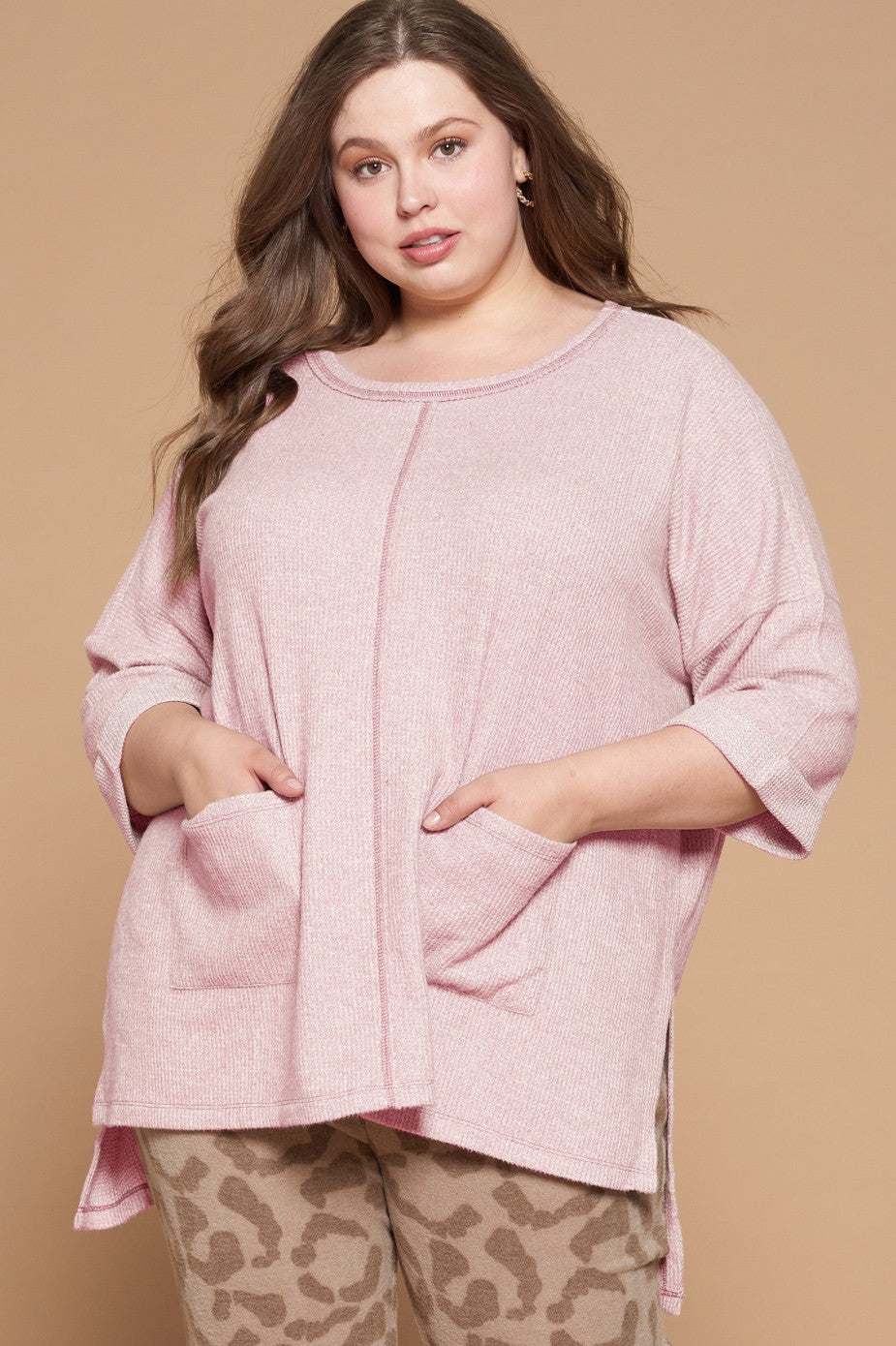 Waffle Knit Tunic Top