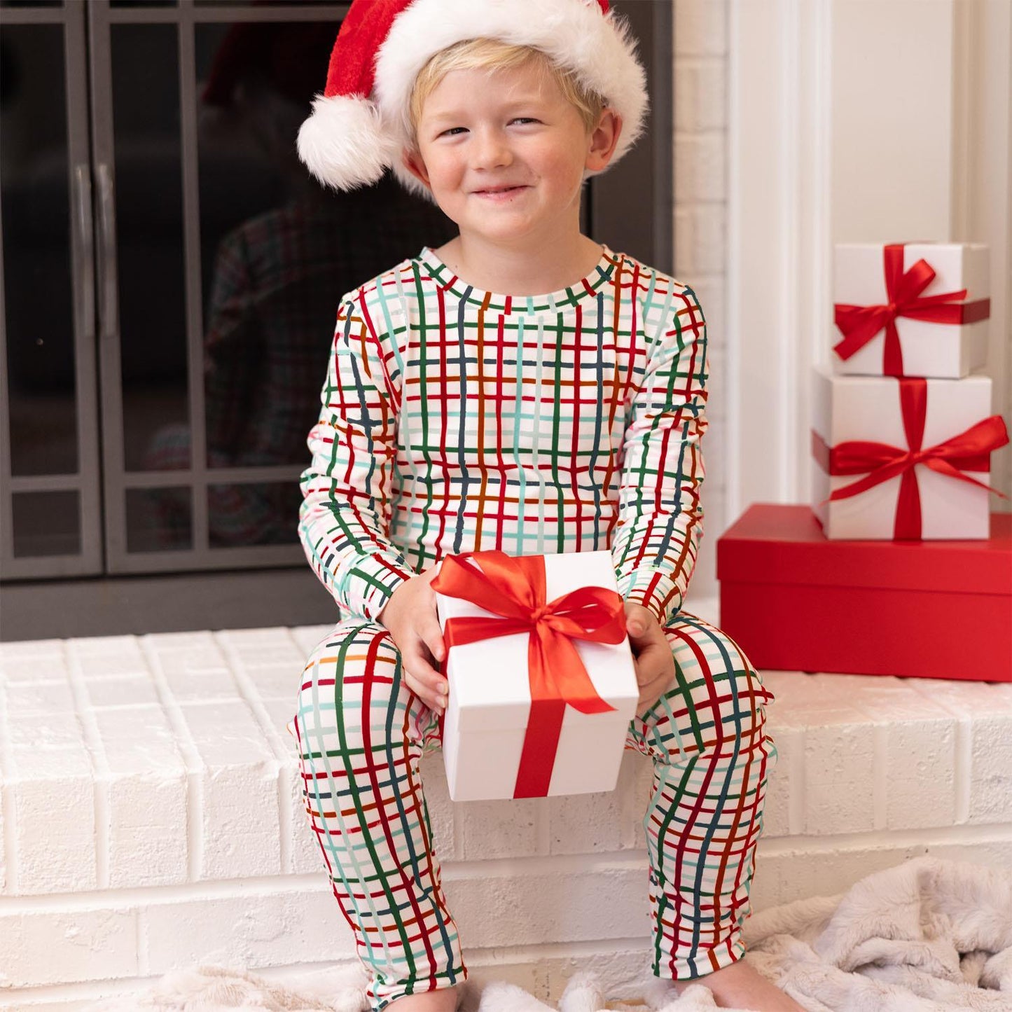 Mary Square Plaid Pajama Set