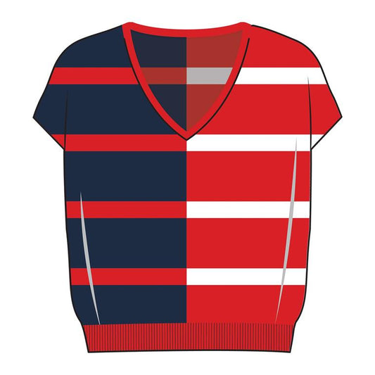 Mary Square Hannah Red/Blue Sweater