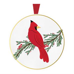 round cardinal ornament