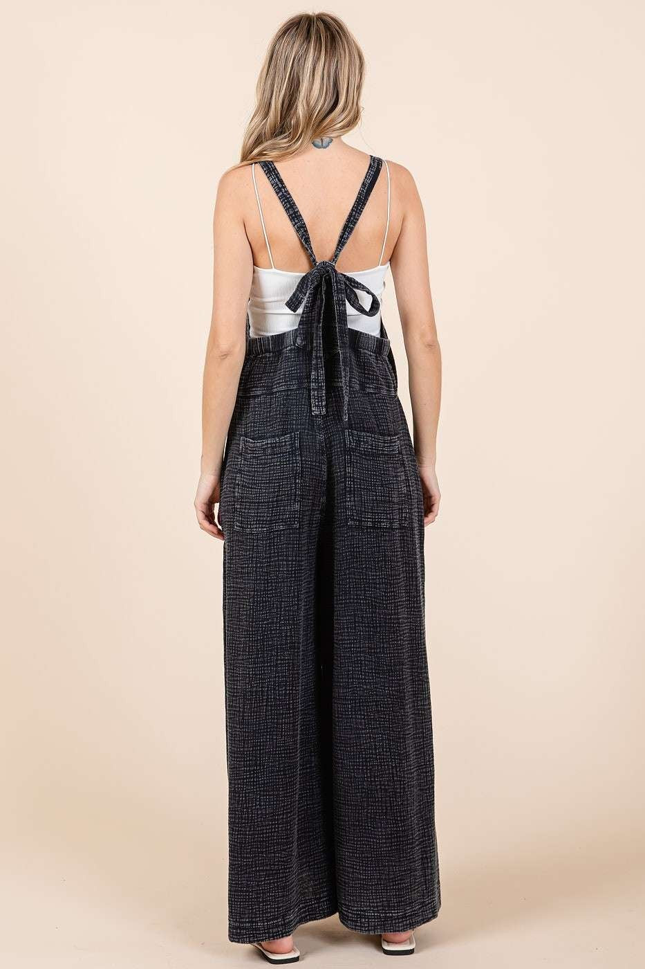 Mineral Washed Wide Leg Jumpsuit