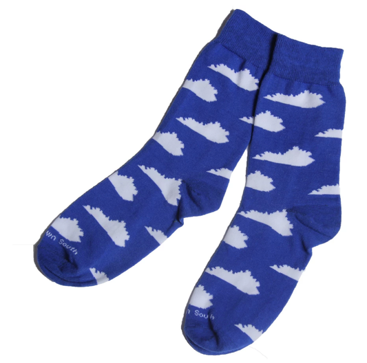 Barrel Down South - Blue and White KY Socks