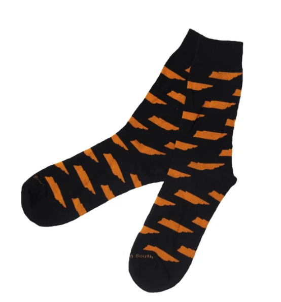 Black and Orange TN Socks - Barrel Down South -