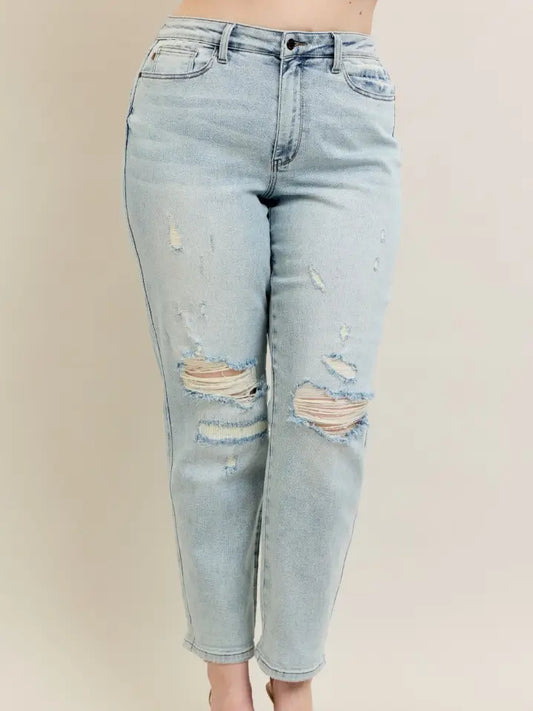 Judy Blue Repair Stitch Destroy BF cuff