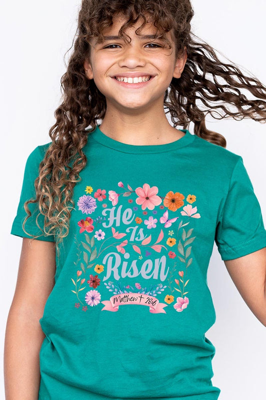 He is Risen Sunday Easter Kids Graphic T Shirts