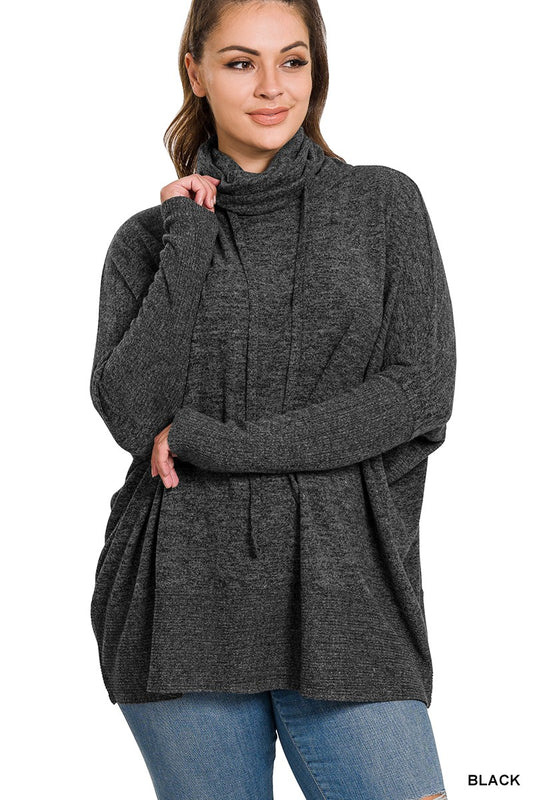 Curvy Cowl Neck Sweater