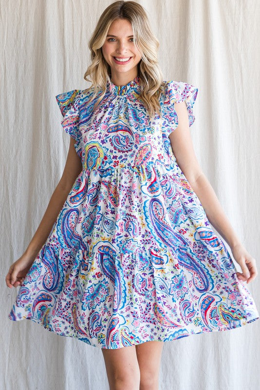 Curvy Paisley Print Dress