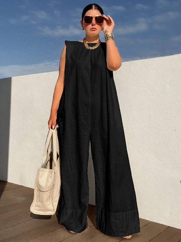 r Sleeveless Wide Leg Jumpsuit