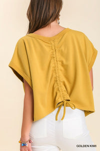 Mustard Baby French Terry Batwing Top