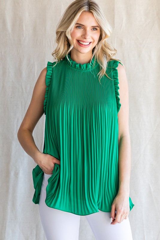 Accordion Pleated Boxy Top