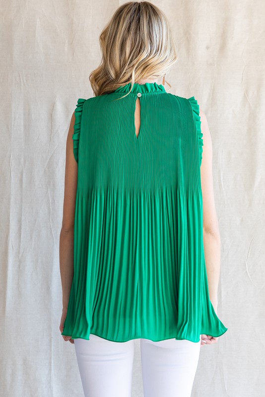 Accordion Pleated Boxy Top