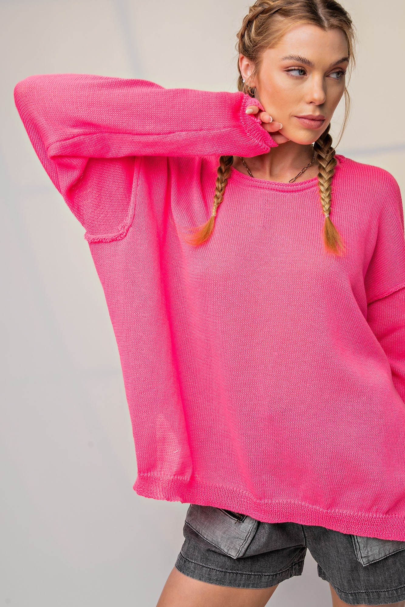 Hot Pink Lightweight Sweater