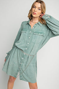Curvy / Mineral Washed Tunic Dress