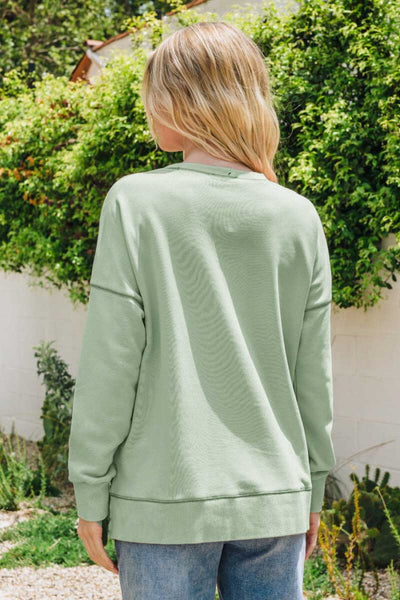 Sage Sequin Oversized Pullover