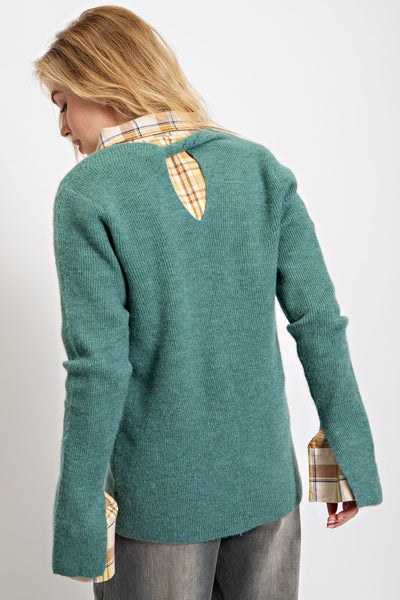 Atlantic Green Keyhole Sweater