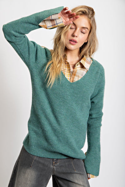 Atlantic Green Keyhole Sweater