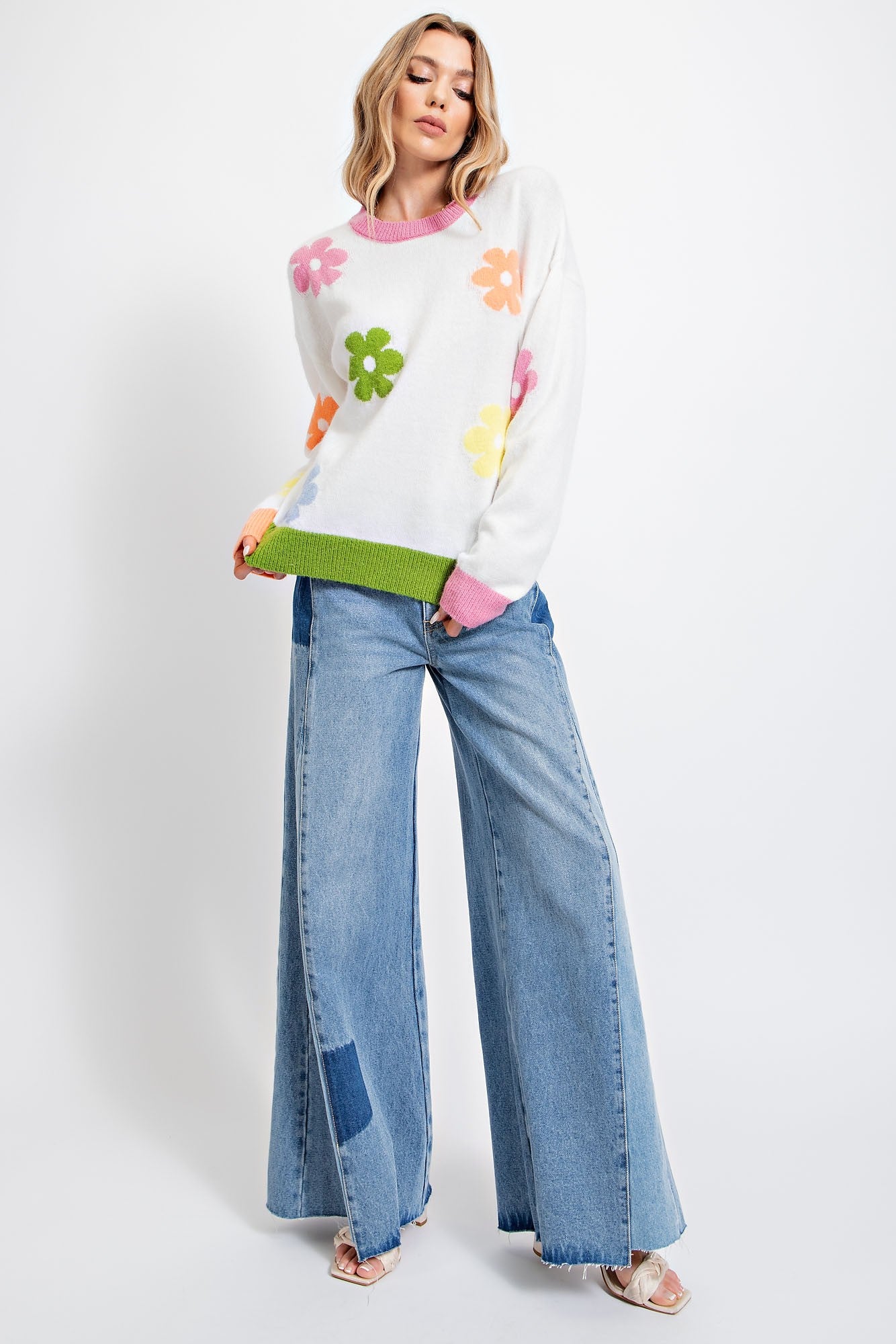 Flower/Daisy Patterned Sweater