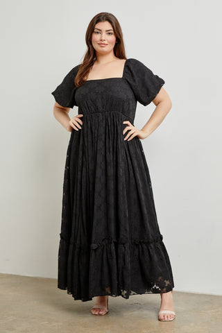 Black Floral Woven Maxi Dress