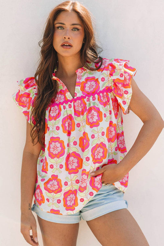 Rose Floral Ric-Rac Blouse