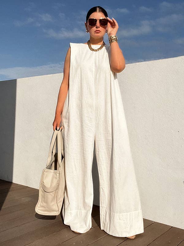 r Sleeveless Wide Leg Jumpsuit