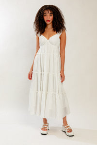 White Ruffled Maxi Dress