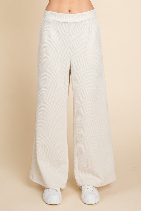 Textured Wide Leg Pants