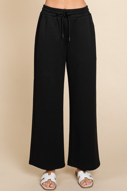 Textured Loose Leg Pants