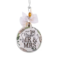 Gold Mr. & Mrs. Ornament-1st Christmas