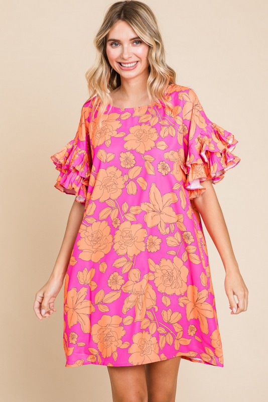 Floral Print Dress with Pockets