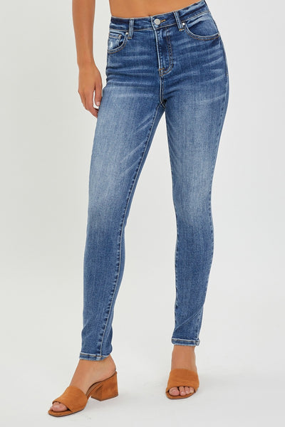Risen Mid Rise Ankle Skinny Jeans