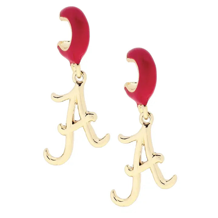 Alabama Crimson Tide Logo Huggie Hoop Earrings