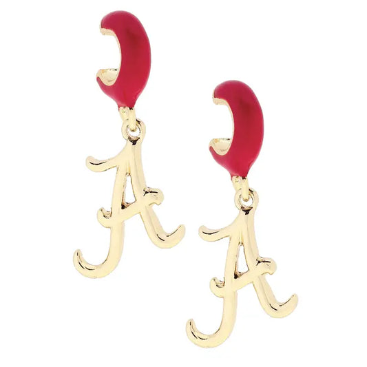 Alabama Crimson Tide Logo Huggie Hoop Earrings