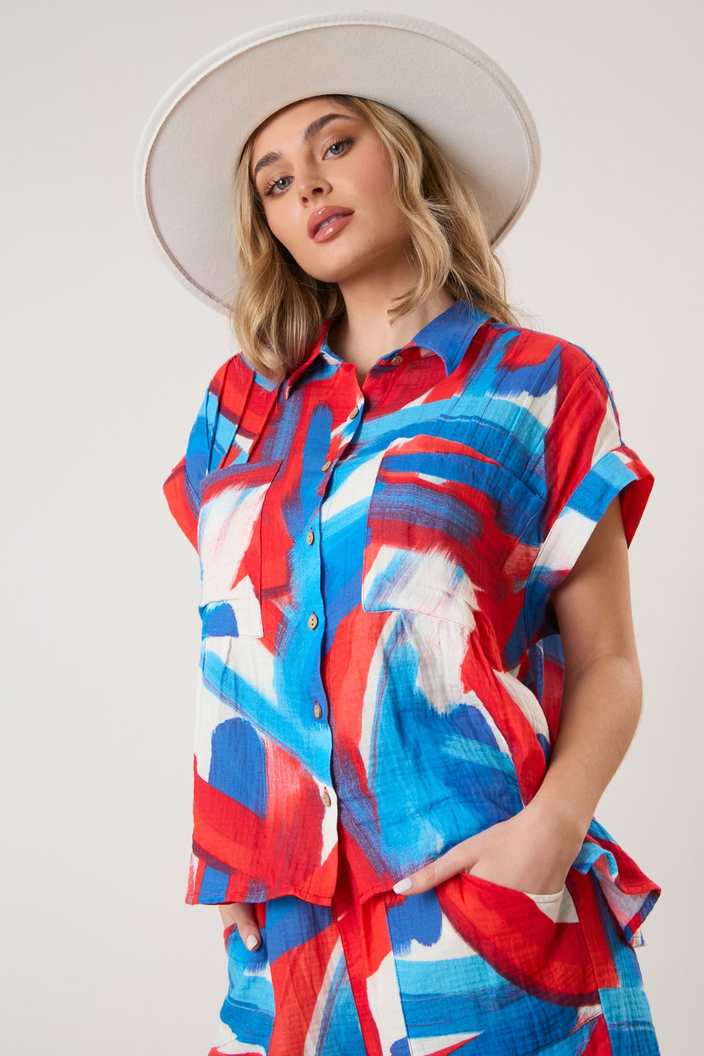 Brushed Print Short Set