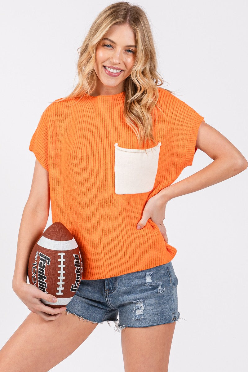 Color Blocked Sweater Top