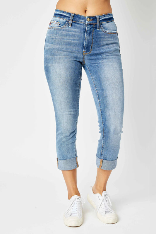 Judy Blue Cuffed Skinny Capri Jeans