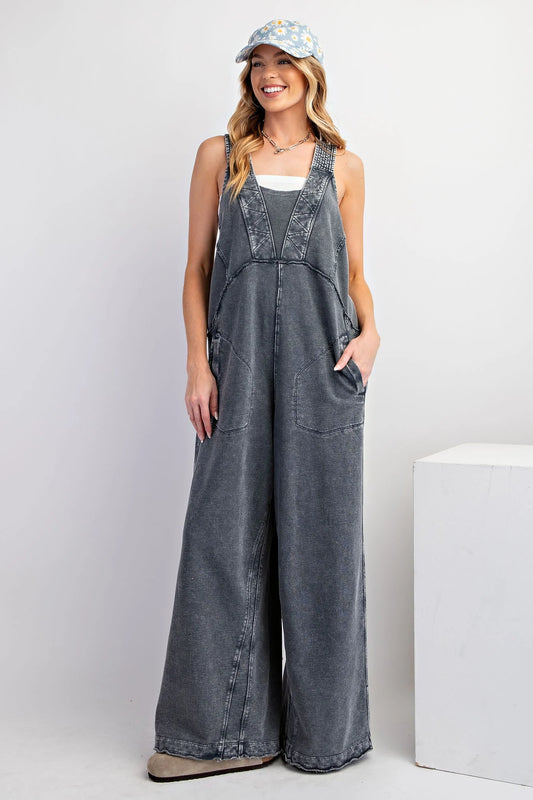 Mineral Washed Terry Knit Jumpsuit