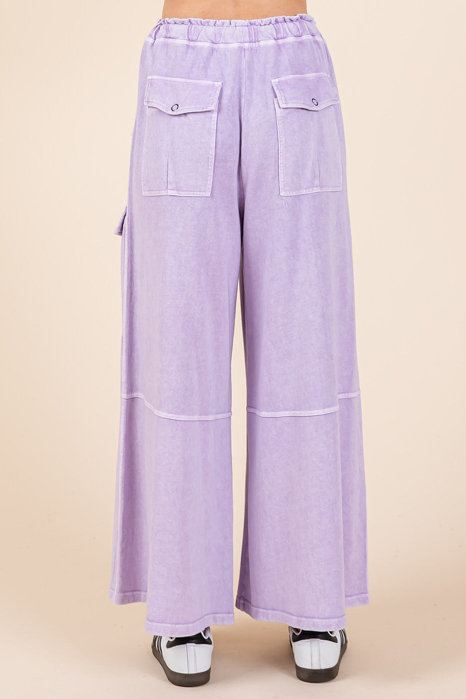 French Terry Cargo Wide Leg Pants