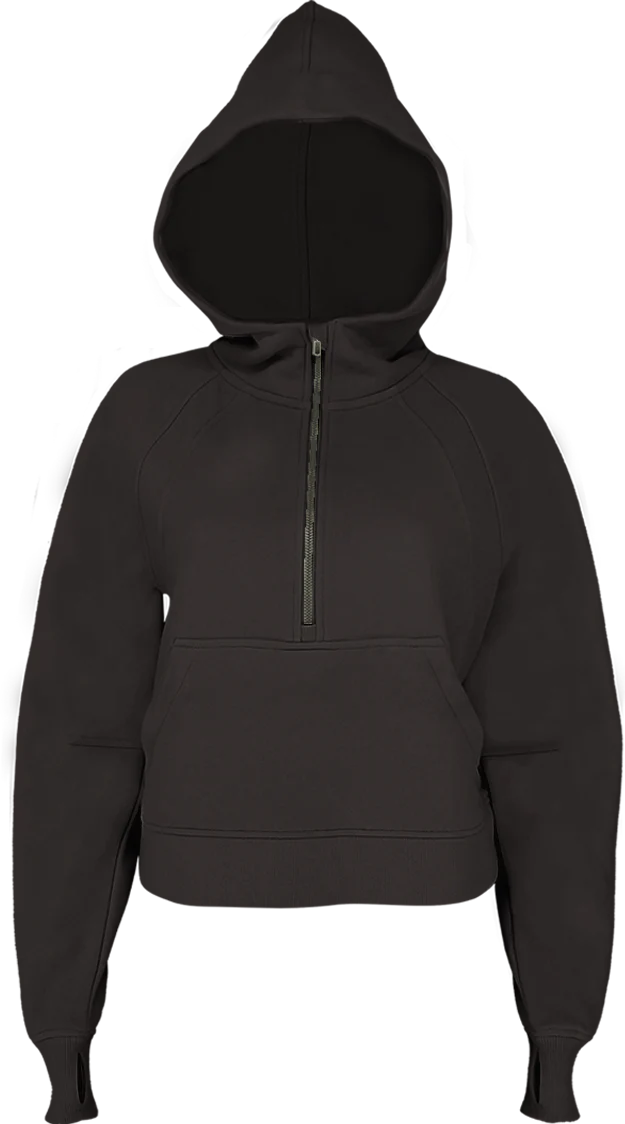 Half Zip Scuba Hoodie black