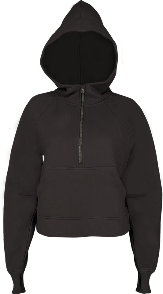 Half Zip Scuba Hoodie black