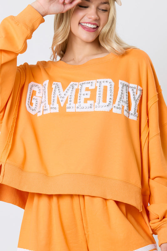 Gameday Towel & Crystal Stone Detail Sweatshirts