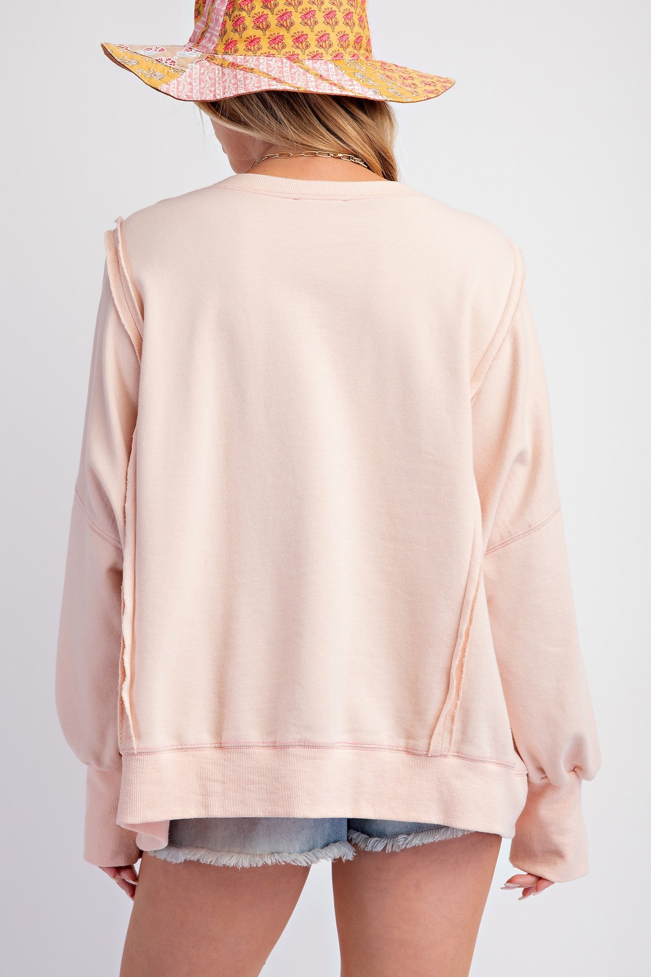 Love Patch Washed Terry Knit Pullover