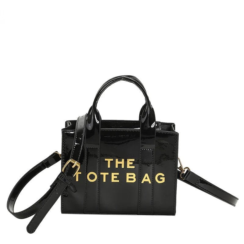 Small Patent Leather Tote Bag for Women