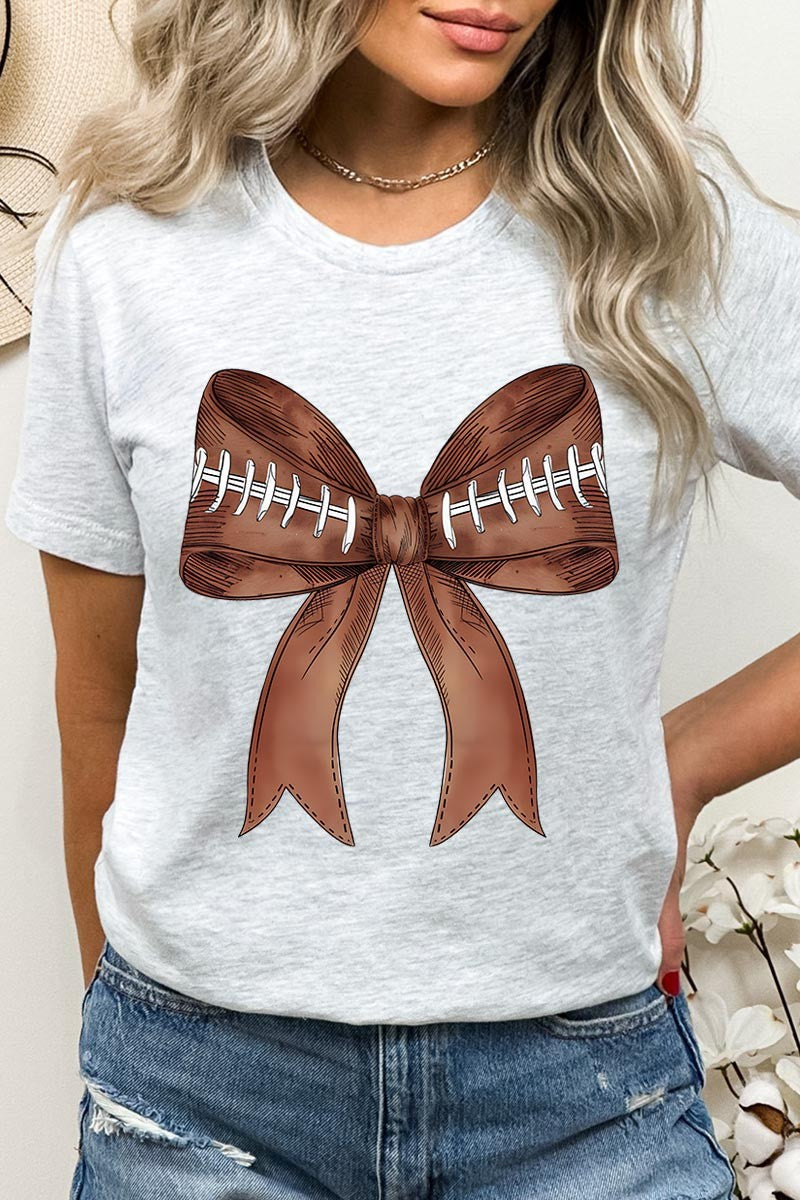 Gameday Coquette Football Bow Graphic T Shirt