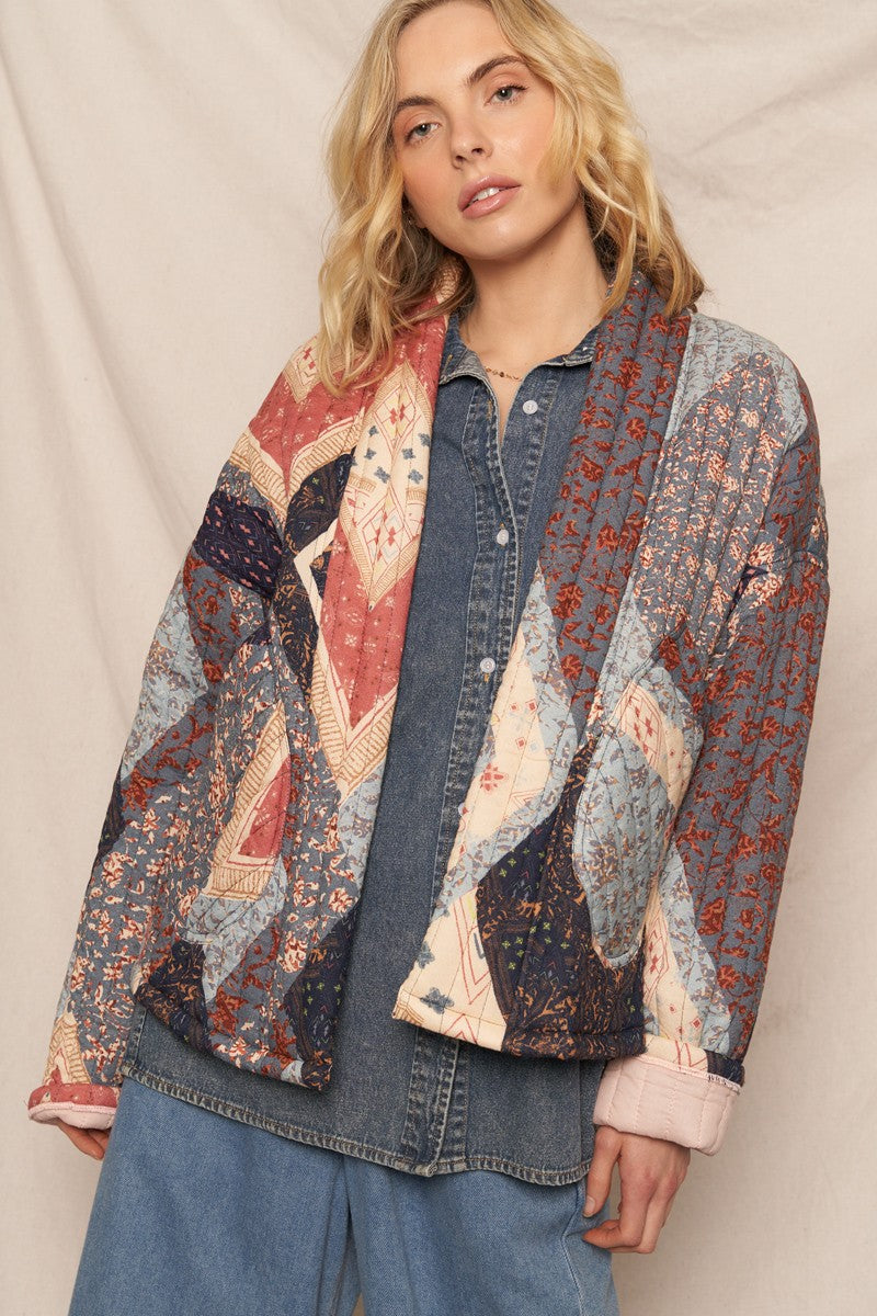 Multi Print Quilted Jacket