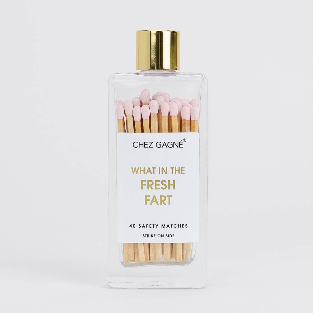 Chez Gagné - What In The Fresh Fart Matches - Glass Bottle Matchsticks - Light Pink