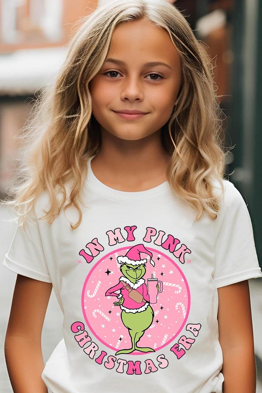 In My Pink Christmas Era Kids Graphic T Shirts