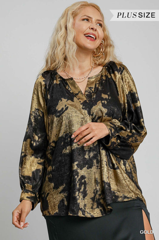 Metallic V-Notched Top