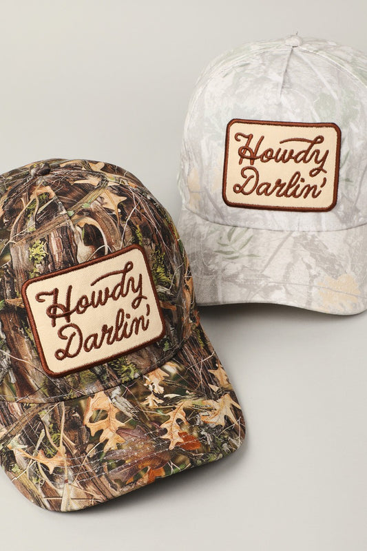 Howdy Darlin' Embroidery Patch Camo Trucker Hat