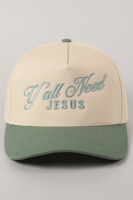 Y'all Need Jesus Lettering Embroidered Trucker Hat